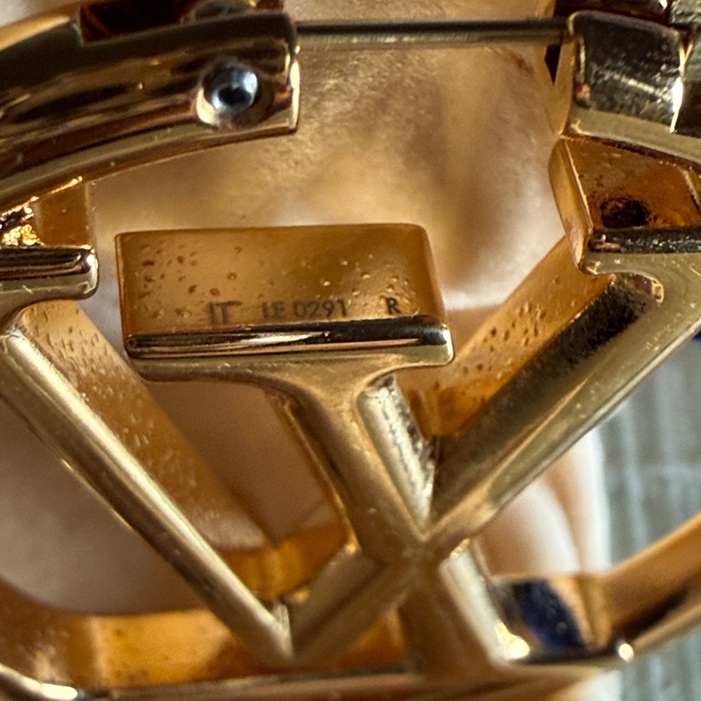 Louis Vuitton Gold Logo Earrings - Picture 5 of 5